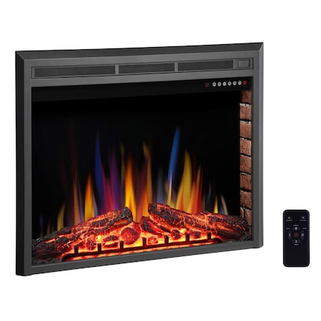 Edendirect 36 in. Ventless Electric Fireplace Insert, Black, Remote Control, 750W/1500W ED939A